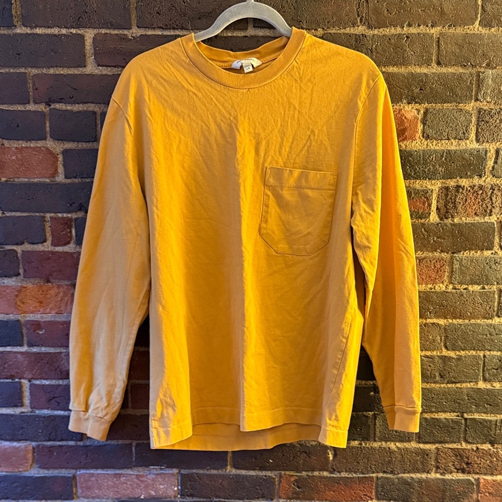 Men's Club Monaco Yellow Long Sleeve Shirt L
